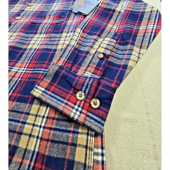 RidgeCut Tough Wear Red Blue Plaid Heavy Flannel Shirt Men’s Medium NWT - Picture 4 of 14